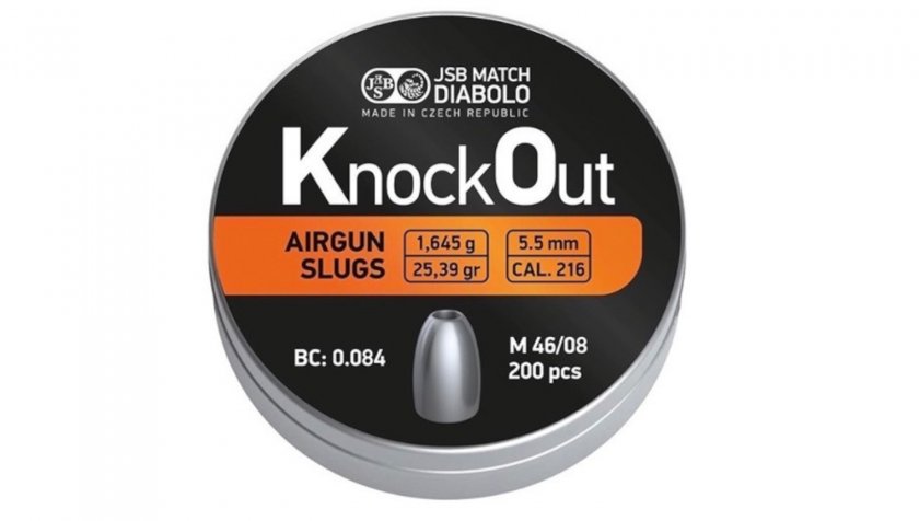 Diabolo JSB KO Slugs .216 5,5mm 1.645g 200pcs | Balistas.com