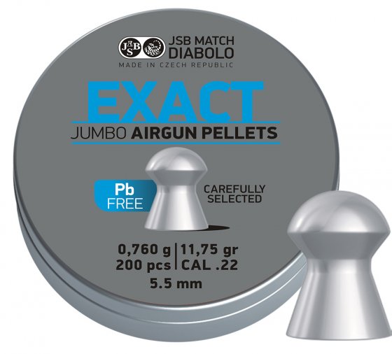 Diabolo JSB Exact Jumbo Lead Free 5.5mm 200pcs