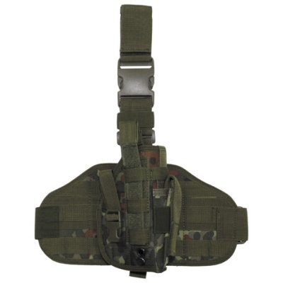 TACTICAL LEG HOLSTER MAG POUCH RIGHT HANDED AIRSOFT ARMY CZECH WOODLAND CAMO 