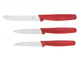 Set of 3 Victorinox Kitchen Knives 5.1111.3 Red
