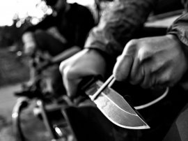Gerber StrongArm Coyote knife with combination blade