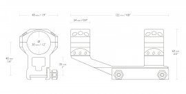 Hawke Tactical AR Cantilever 22mm/30mm, High, One-Piece Scope Mount