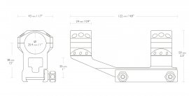 Hawke Tactical AR Cantilever 22mm/25,4mm, High, One-Piece Scope Mount
