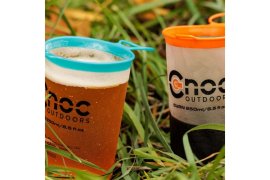 Set of collapsible cups CNOC Curn Collapsible Cups 250 ml (Orange + Blue) 3