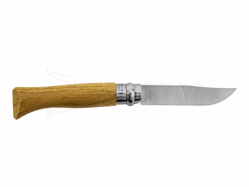 Knife Opinel 8 Closing Inox Beech Boar motif