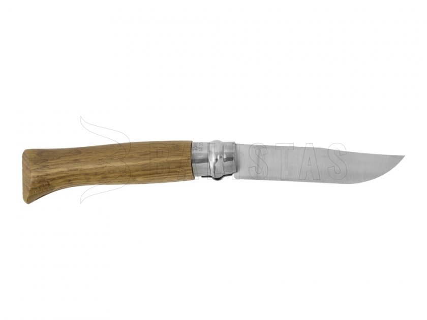 Opinel 8 Closing Knife Inox Beech Chamois motif