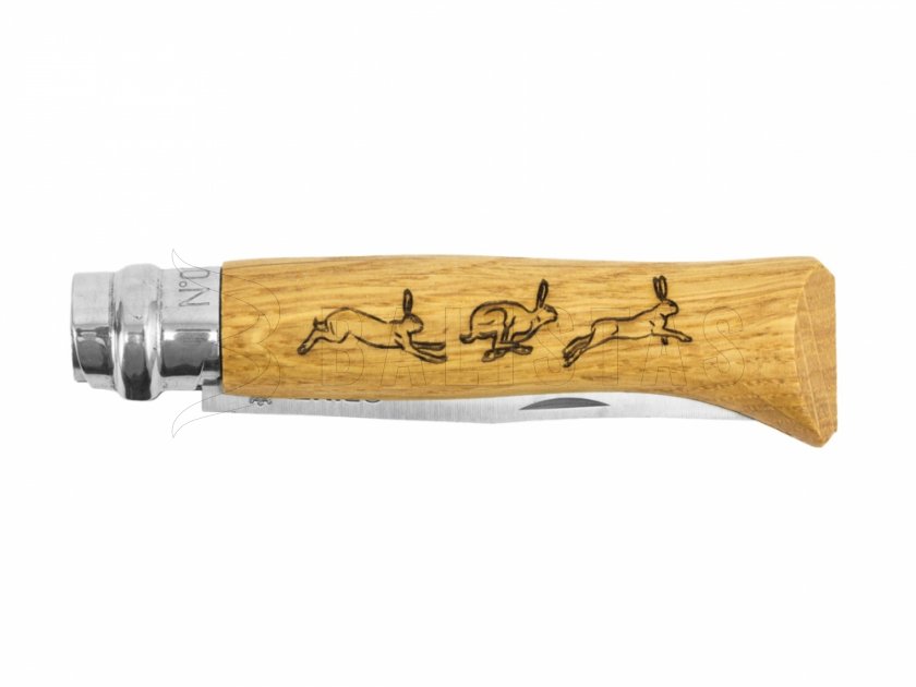 Knife Opinel 8 Inox Beech Rabbit motif