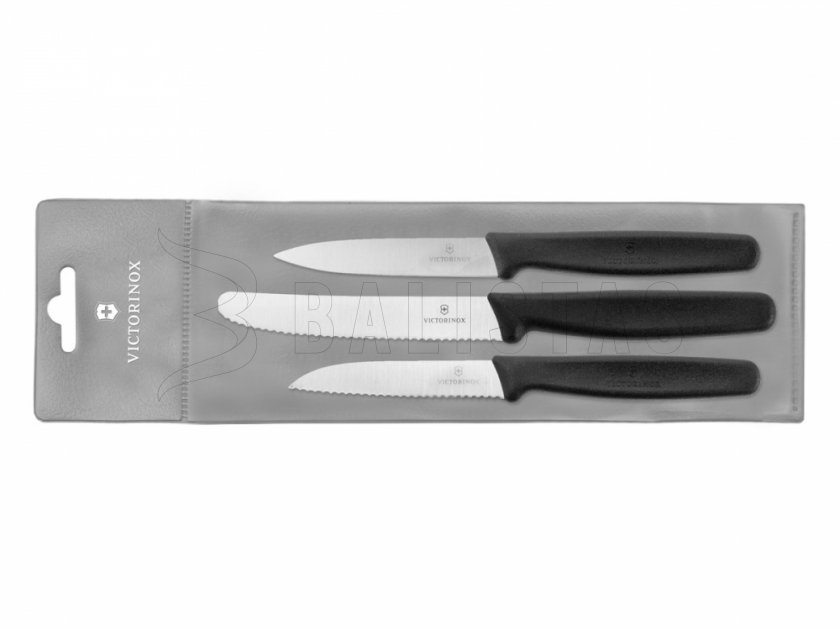 Set of 3 Victorinox Kitchen Knives 5.1113.3 Black