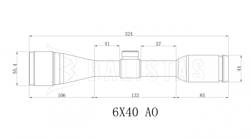 Raven 6x40 AOE Mil-Dot rifle scope