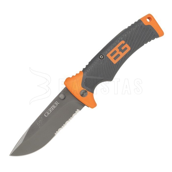 Gerber Bear Grylls Folding Sheath Knife, combination blade