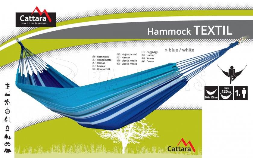 Hammock TEXTIL 200x100 cm blue-white