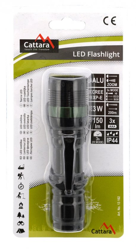 Pocket flashlight LED 150 lm ZOOM 3 functions