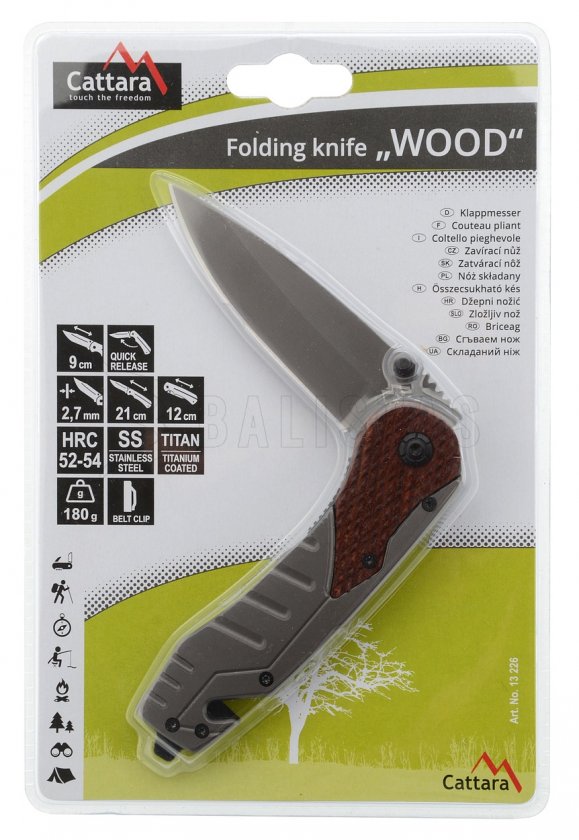 Knife Wood with safety lock 21 cm