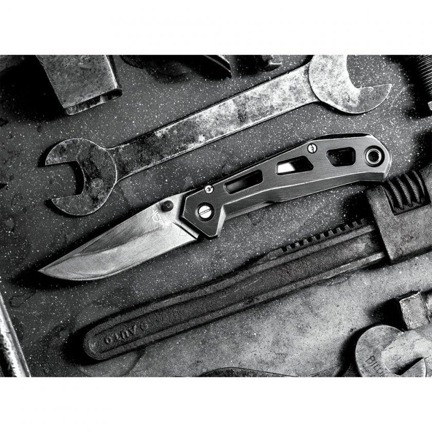 Gerber Airlift Knife Silver + Barbill Wallet Silver