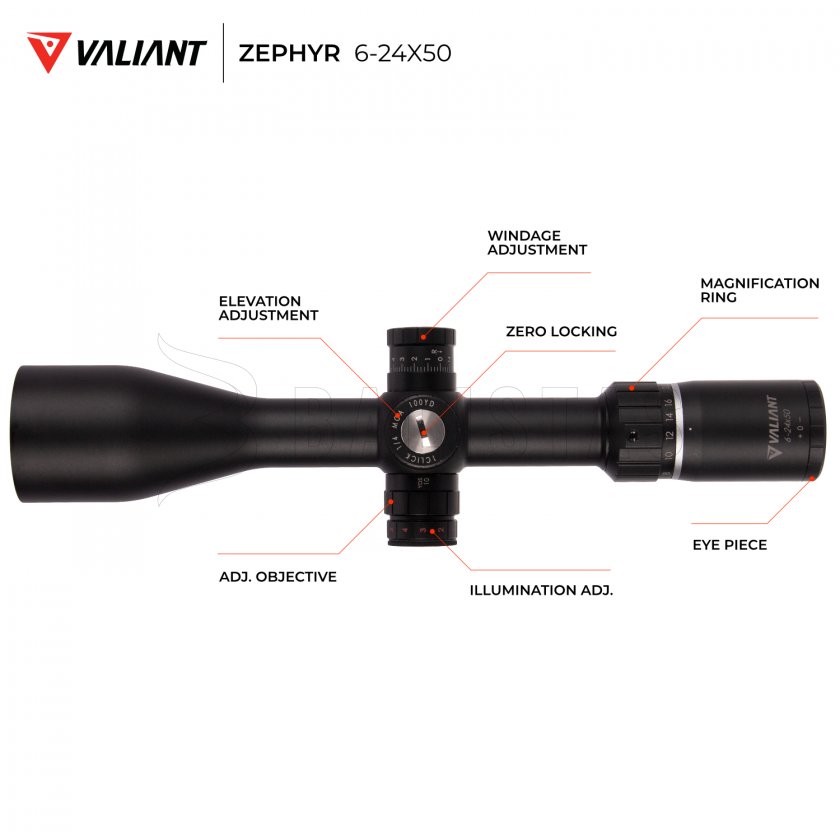 Valiant Zephyr 6-24x50 SF SIR Mil-Dot
