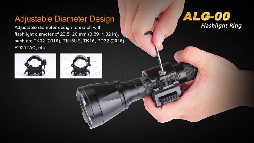 Flashlight mount for 22mm rail Fenix ALG-00