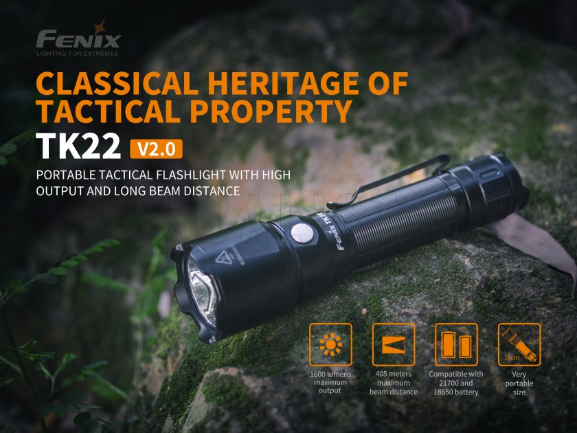 Tactical flashlight Fenix TK22 V2.0