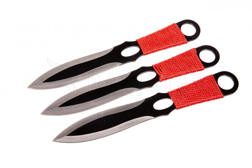Set of throwing knives Kandar red paracord (82)