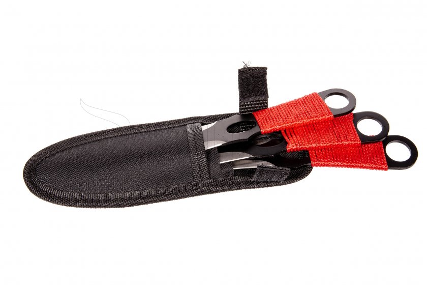 Set of throwing knives Kandar red paracord (82)
