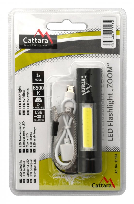 Pocket LED flashlight Cattara 120lm rechargeable