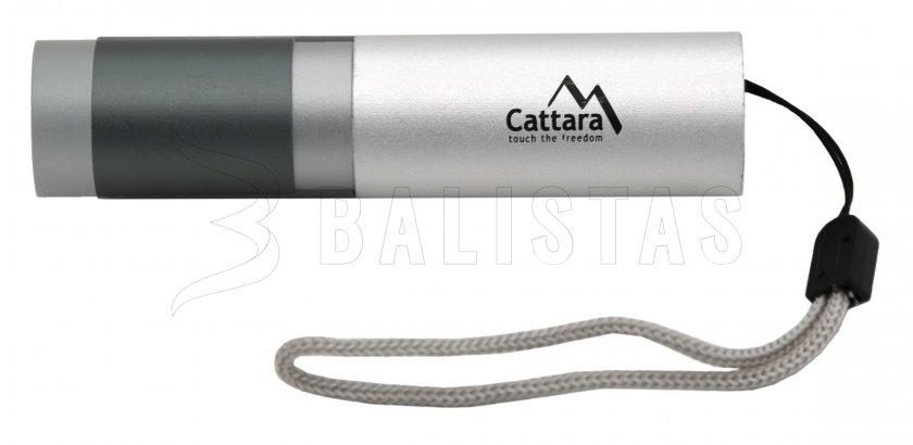 Pocket LED flashlight Cattara 120lm ZOOM rechargeable SILVER