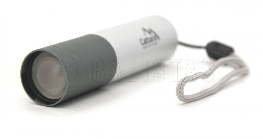 Pocket LED flashlight Cattara 120lm ZOOM rechargeable SILVER