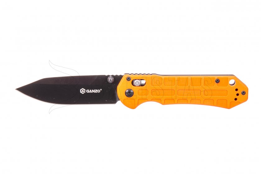 Ganzo G7453P orange closing knife with whistle