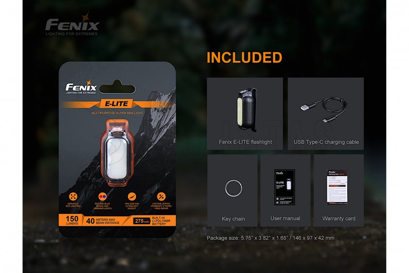 Fenix E-LITE Rechargeable Flashlight