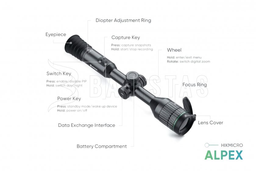 Night Vision Scope Hikmicro ALPEX A50TN 940nm ThermVisia