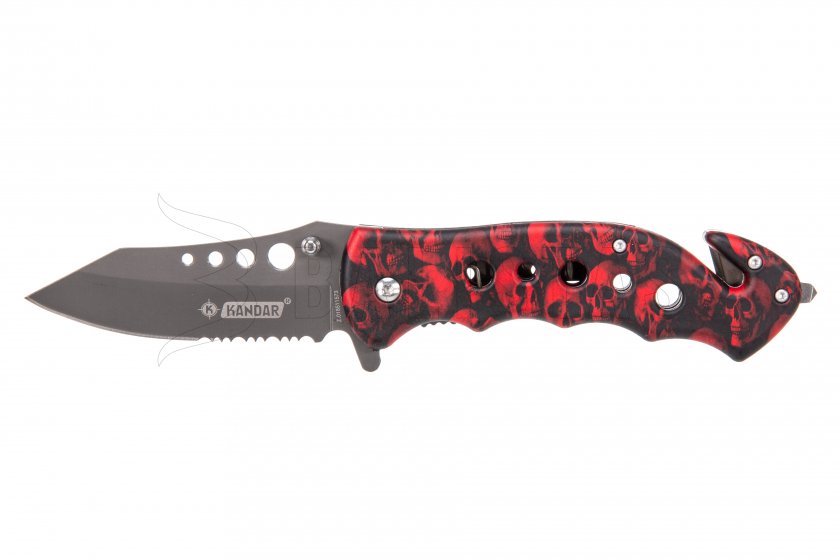 Kandar N481 Red Skull Knife
