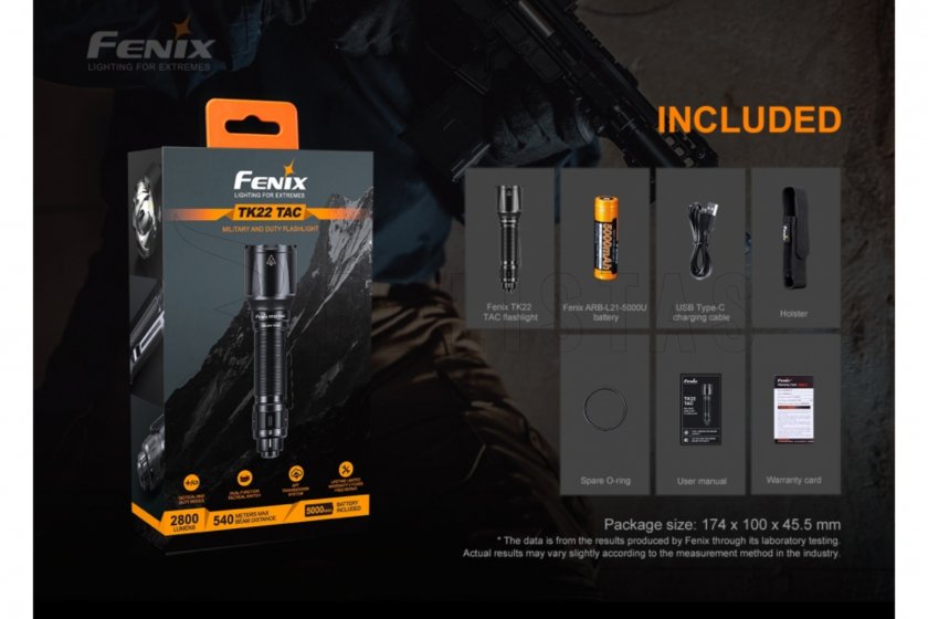 Tactical flashlight Fenix TK22 TAC