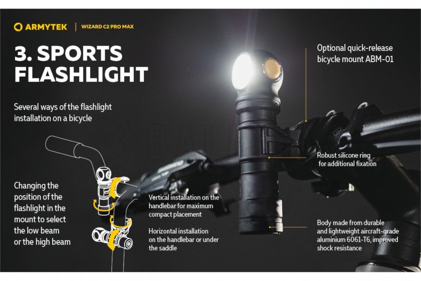 Headlamp Armytek Wizard C2 Pro MAX Cold light