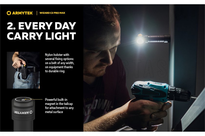 Headlamp Armytek Wizard C2 Pro MAX Cold light