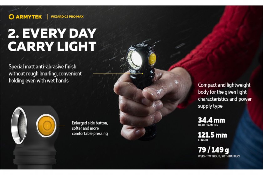 Headlamp Armytek Wizard C2 Pro MAX Cold light
