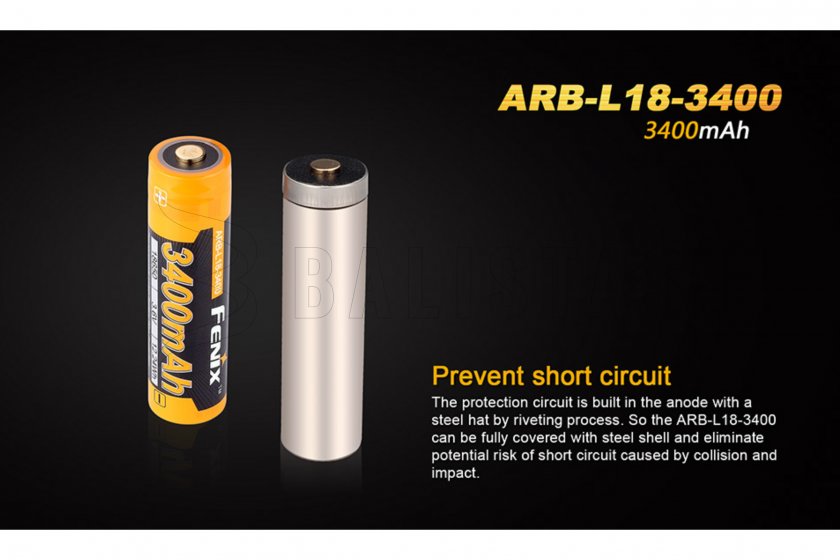 Rechargeable Battery Fenix 18650 3400 mAh (Li-ion) 3