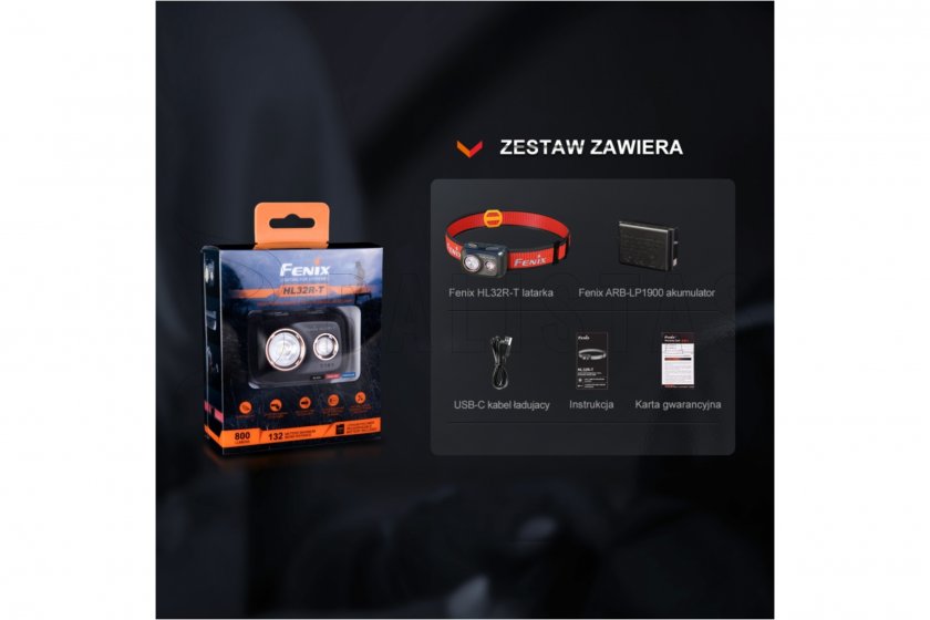 Rechargeable headlamp Fenix HL32R-T black