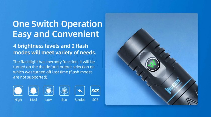 Flashlight Wuben E12R red 16