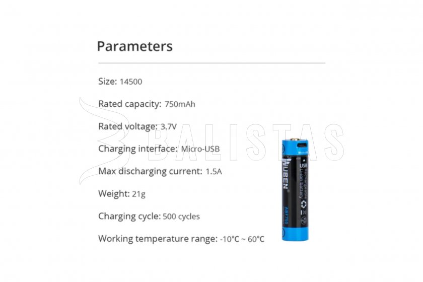 Battery Wuben 14500B Li-Ion 750mAh