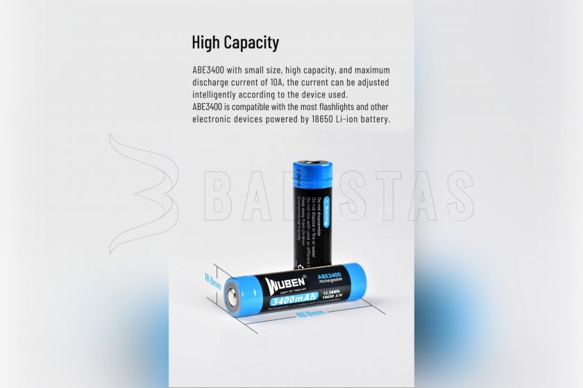 Battery Wuben 3400B x Li-Ion 3400mAh