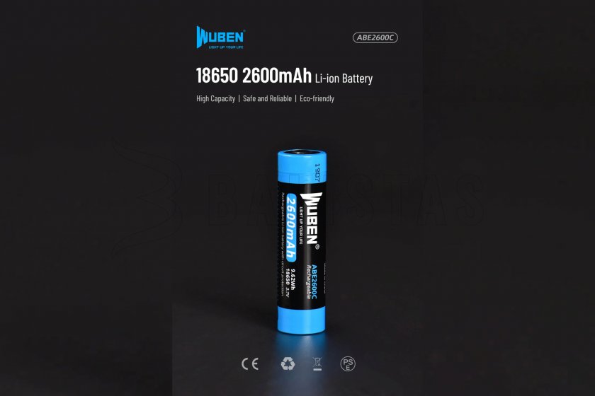 Battery Wuben 2600B/18650 Li-Ion 2600mAh