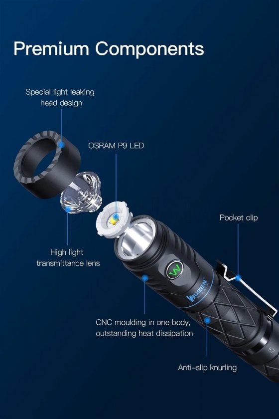 Flashlight Wuben E12R Black