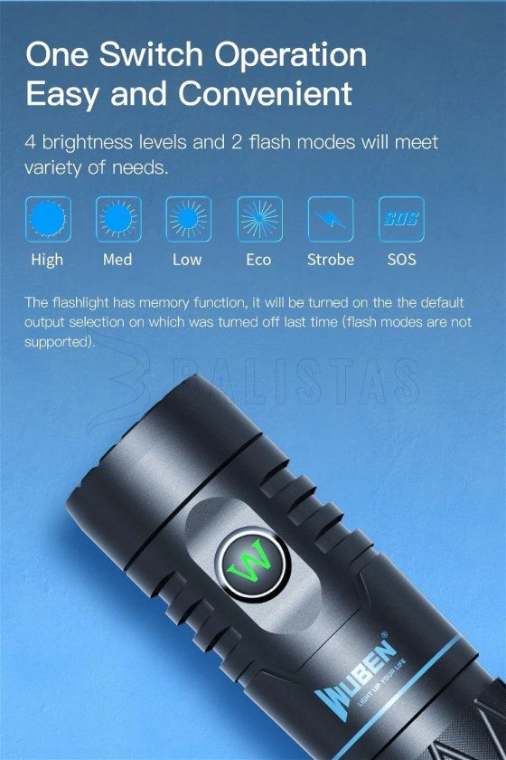 Flashlight Wuben E12R Black