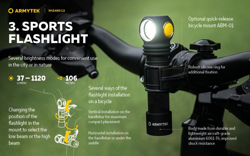 Armytek Wizard C2 Cold Light Headlamp