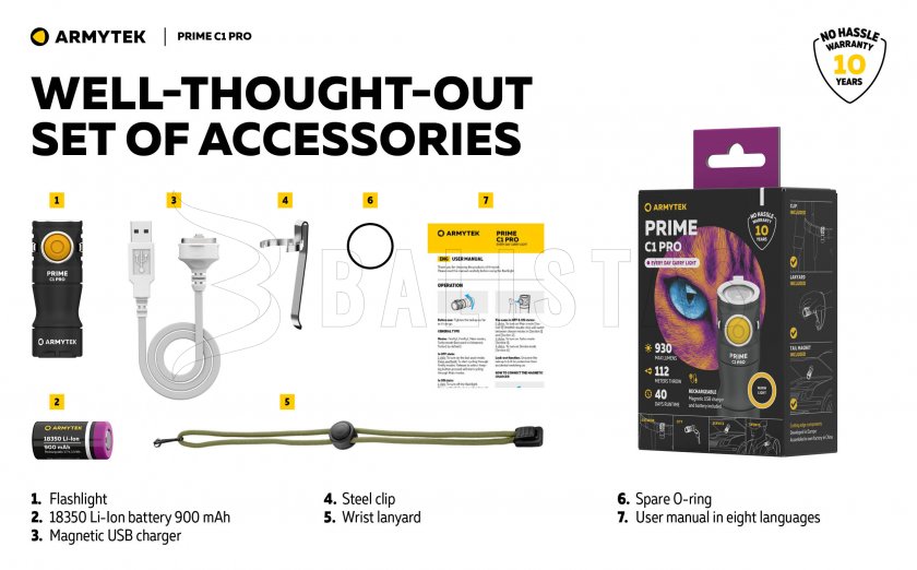 Flashlight Armytek Prime C1 Pro warm light