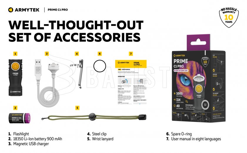 Armytek Prime C1 Pro White Light Flashlight