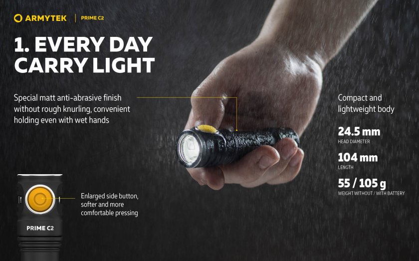 Armytek Prime C2 cold light flashlight