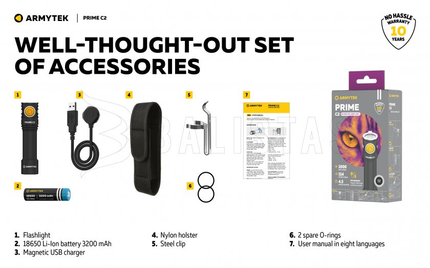 Armytek Prime C2 cold light flashlight