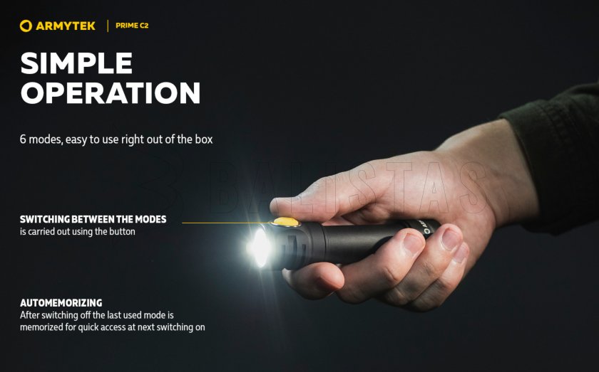 Armytek Prime C2 cold light flashlight