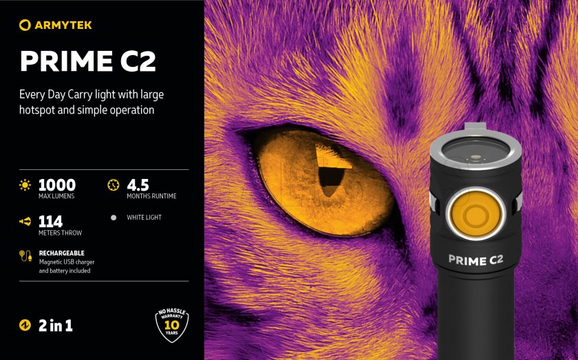 Armytek Prime C2 cold light flashlight