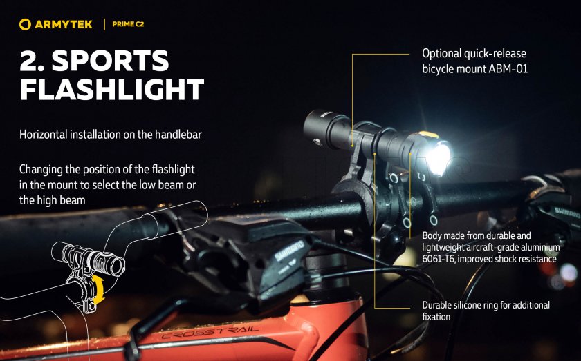 Armytek Prime C2 cold light flashlight